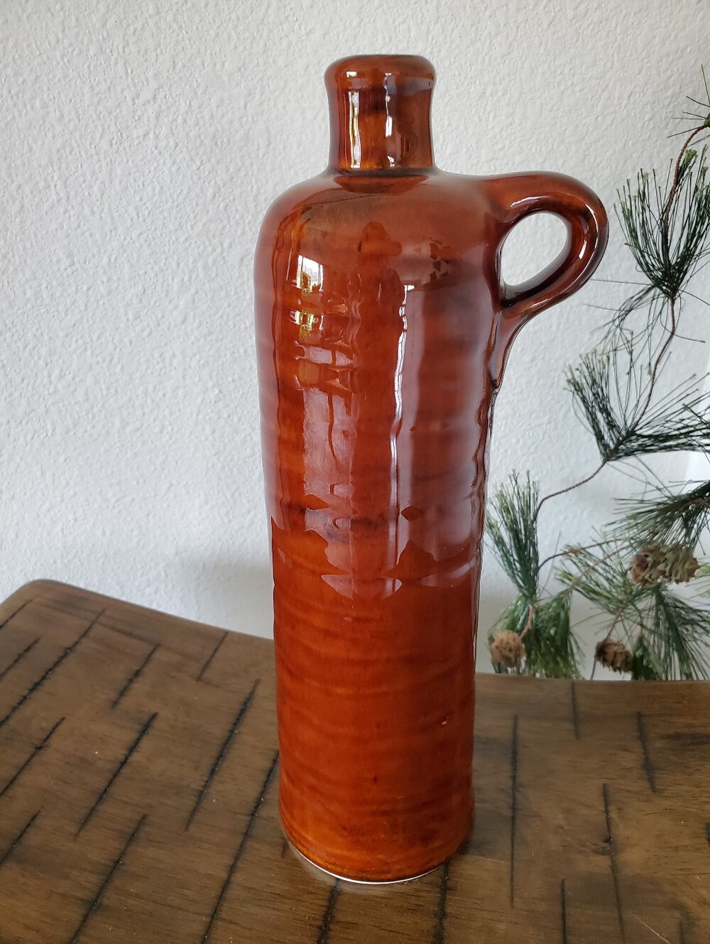 Newberry Wine Jug Ceramic Decanter Brown Stoneware Retro Vintage
